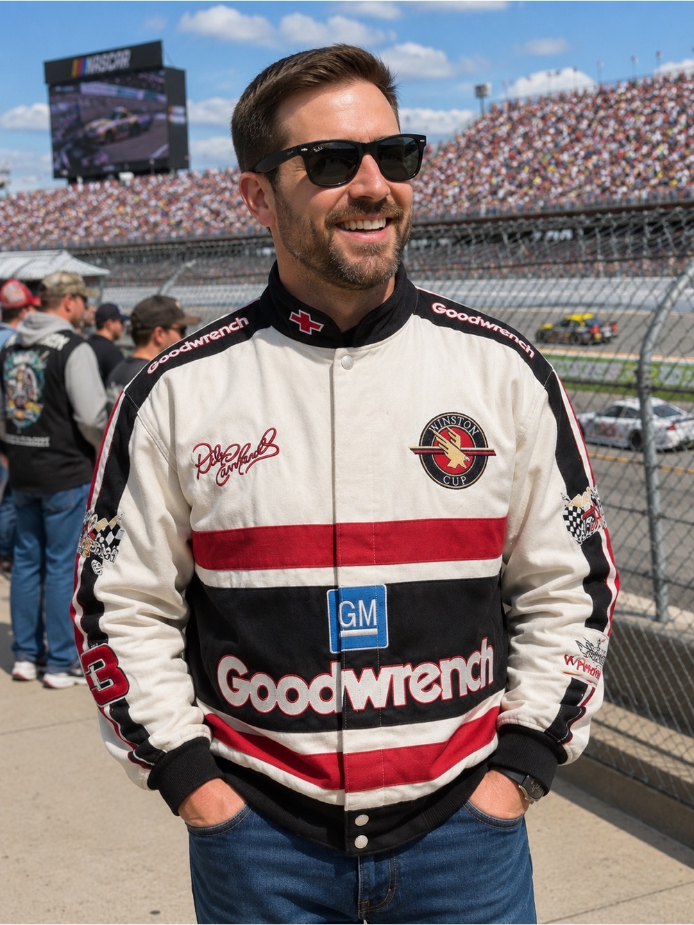 Vintage Jeff Hamilton Dale Earnhardt Racing Jacket Goodwrench Winston Cup Sz M
